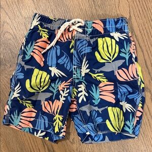 GAP Blue under the sea Leaf Print Swim Shorts - size 5